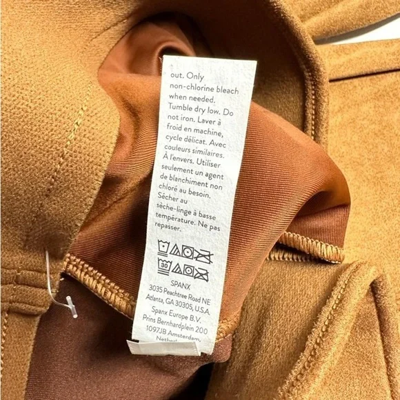 SPANX Faux Suede Flare Pants in Rich Caramel, size L, NWT - Picture 6 of 12